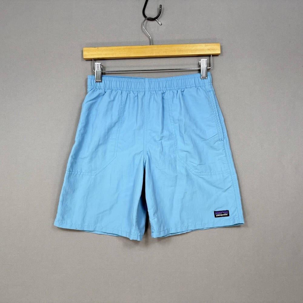 Patagonia Kids Baggies Shorts Boys Large 12 Blue Swim Trunks Lined Quick Dry